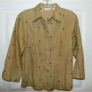 Richard Malcol Irish Linen Down Polka Dot petite M